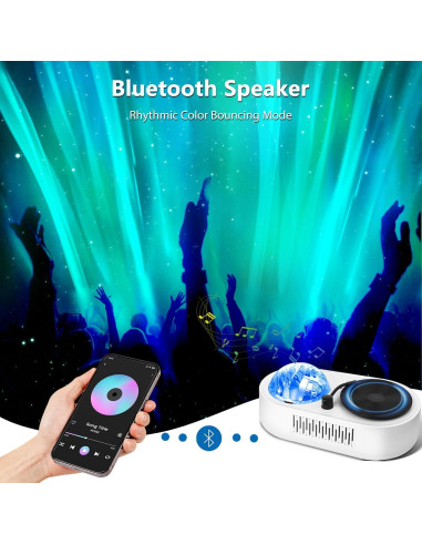 Proyector Galáctico Aurora Avkast con Altavoz Bluetooth 2400mAh