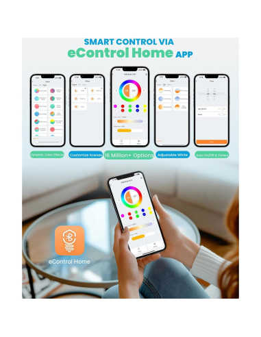 Luz de Pared Wave Spolehli 39.2cm RGBW 16M Colores Control Remoto