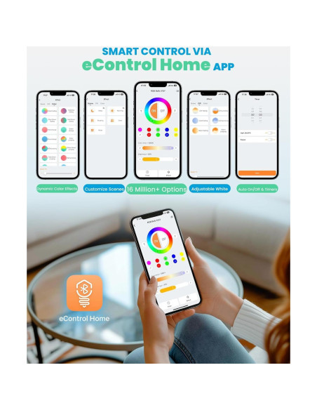 Luz de Pared Wave Spolehli 39.2cm RGBW 16M Colores Control Remoto