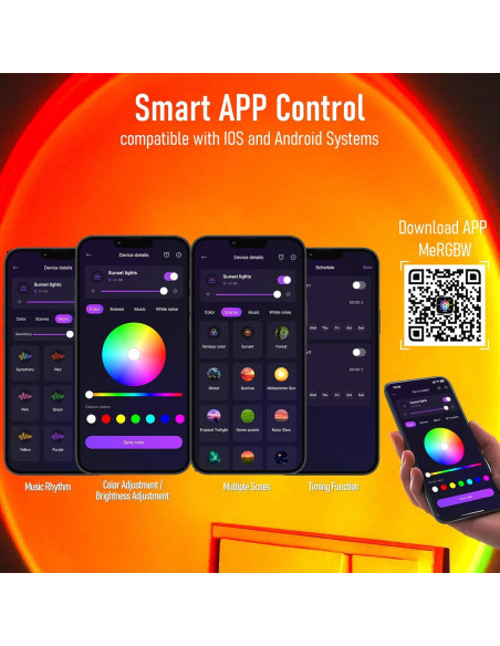 Proyector de Lámpara de Atardecer XEBKOR LT-06 RGB 360