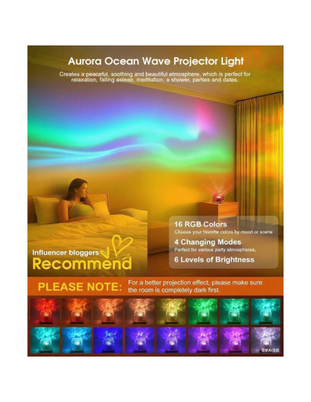 Proyector de Olas del Océano LED 16 Colores - Zhongshan 12.5cm