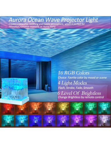 Proyector de Olas del Océano LED 16 Colores - Zhongshan 12.5cm