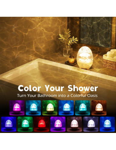 Luz de Ducha Recargable Lazukes BG0010A1 RGBW con Altavoz
