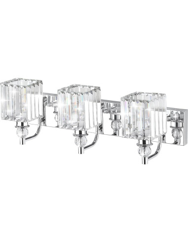 Luz de tocador moderna Ralbay 60W cristal 60cm cromo