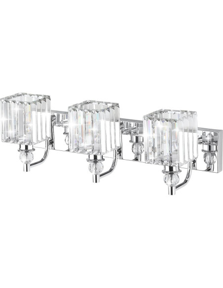 Luz de tocador moderna Ralbay 60W cristal 60cm cromo