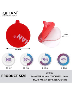 Almohadillas de Gel Doble Cara iQIHAN 30PCS 40mm Transparentes 2