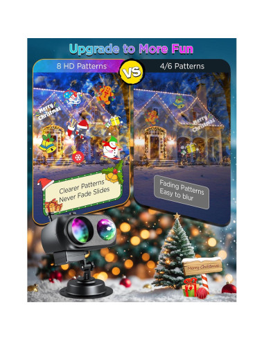 Proyector de Navidad y Halloween jepwe SE508-012-20K, 20 diapositivas