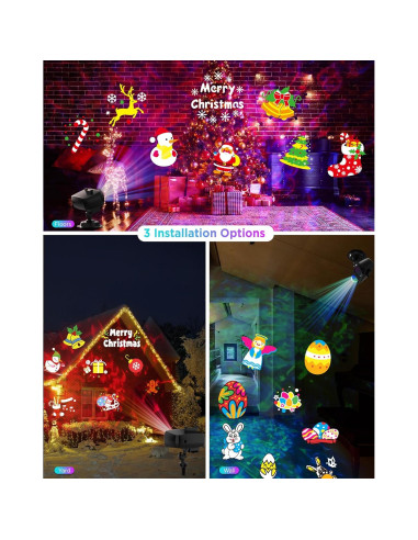 Proyector de Navidad y Halloween jepwe SE508-012-20K, 20 diapositivas