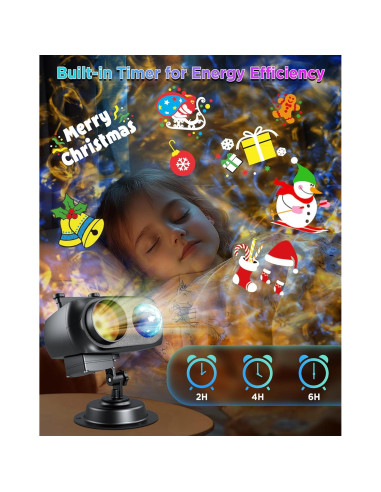 Proyector de Navidad y Halloween jepwe SE508-012-20K, 20 diapositivas