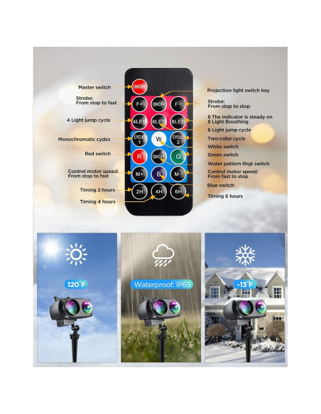 Proyector de Navidad y Halloween jepwe SE508-012-20K, 20 diapositivas