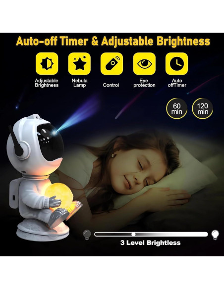 Proyector de Estrellas Spaceman - Luz Nocturna LED 12.4x11.8cm