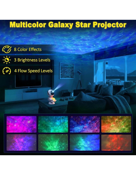 Proyector de Estrellas Spaceman - Luz Nocturna LED 12.4x11.8cm
