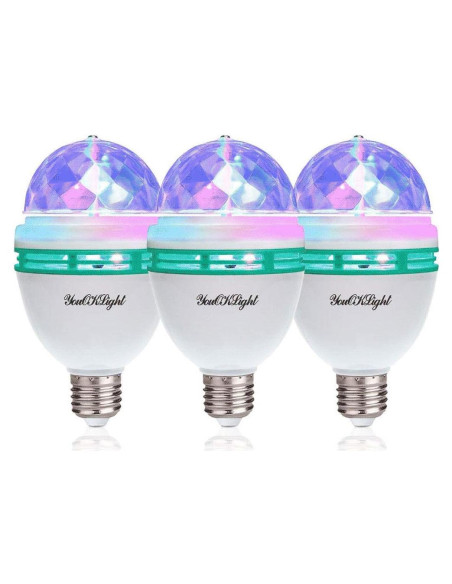 YouOKLight 3-Pack Lámpara LED Estroboscópica E26 RGB 3W