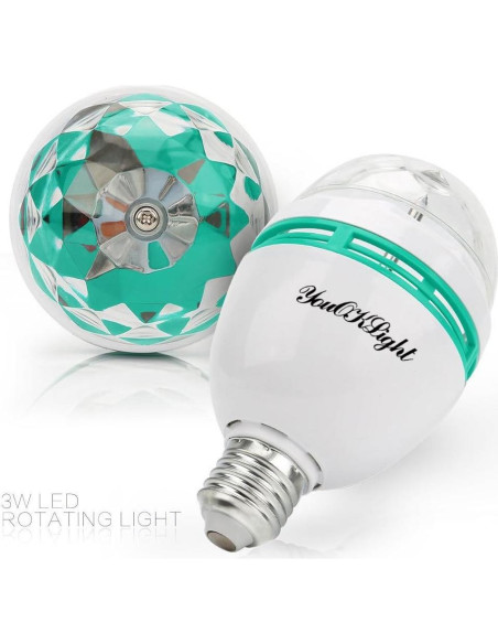 YouOKLight 3-Pack Lámpara LED Estroboscópica E26 RGB 3W