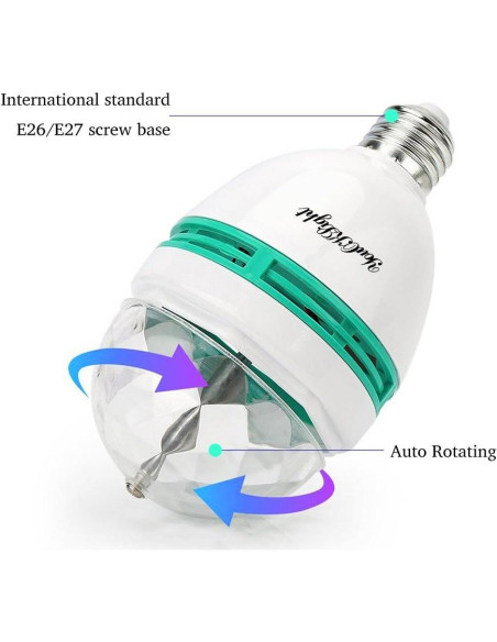 YouOKLight 3-Pack Lámpara LED Estroboscópica E26 RGB 3W