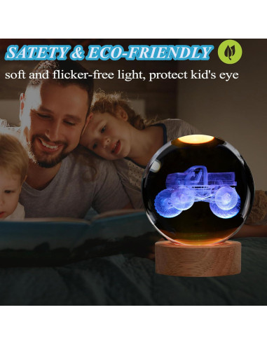 Luz Nocturna 3D Camión Monstruo Zhongshan 8 cm Control Remoto