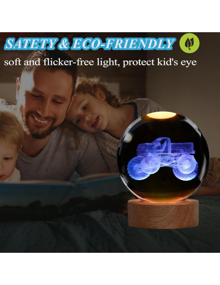 Luz Nocturna 3D Camión Monstruo Zhongshan 8 cm Control Remoto