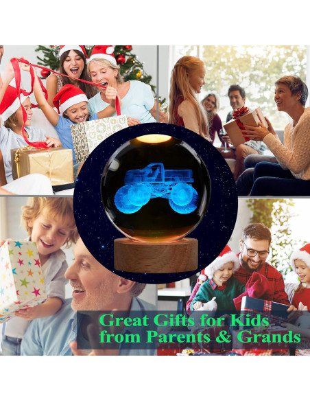 Luz Nocturna 3D Camión Monstruo Zhongshan 8 cm Control Remoto