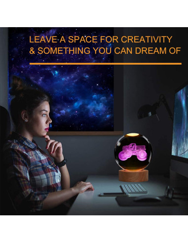 Luz Nocturna 3D Camión Monstruo Zhongshan 8 cm Control Remoto