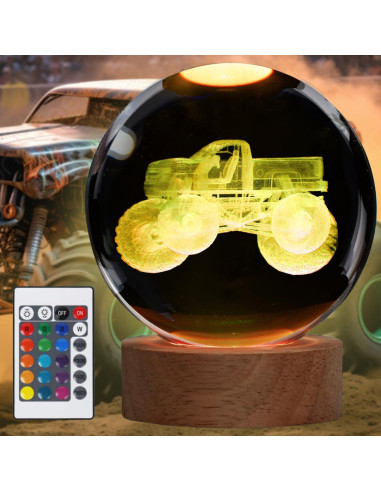 Luz Nocturna 3D Camión Monstruo Zhongshan 8 cm Control Remoto