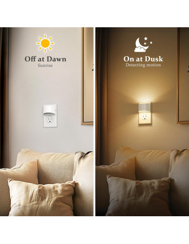 Luz Nocturna LED JandCase Enchufable 2 Paquete Sensor Automático