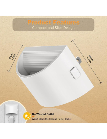 Luz Nocturna LED JandCase Enchufable 2 Paquete Sensor Automático