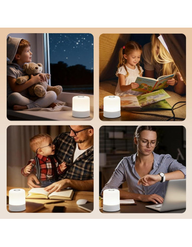 Luz Nocturna Táctil Recargable Cravonel 2400mAh 3 Colores