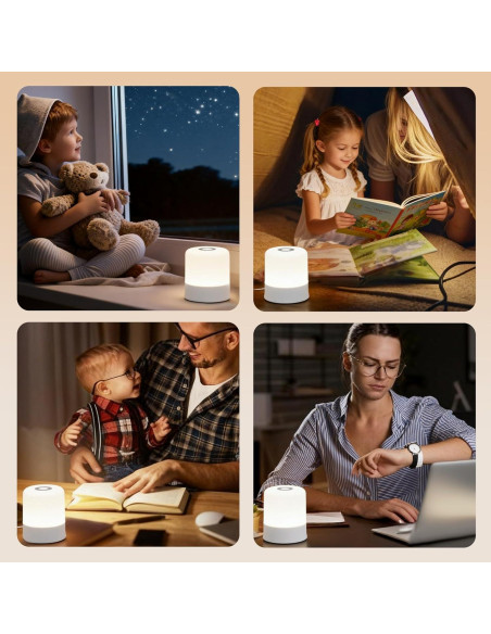 Luz Nocturna Táctil Recargable Cravonel 2400mAh 3 Colores