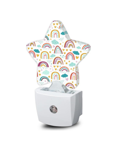 Luz Nocturna Enchufable Losthll Arcoíris Corazón Estrella