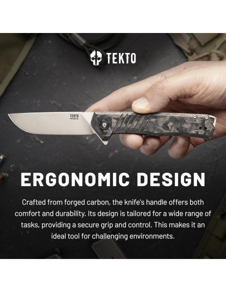 Cuchillo de bolsillo TEKTO F1 Alpha - Acero D2 Titanio 19.7cm