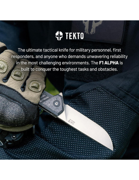 Cuchillo de bolsillo TEKTO F1 Alpha - Acero D2 Titanio 19.7cm