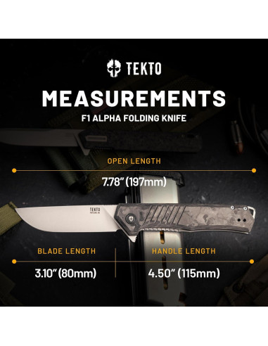 Cuchillo de bolsillo TEKTO F1 Alpha - Acero D2 Titanio 19.7cm
