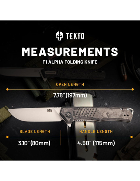 Cuchillo de bolsillo TEKTO F1 Alpha - Acero D2 Titanio 19.7cm