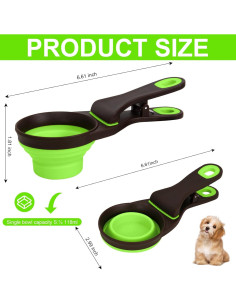 Cuchara Medidora Plegable para Perros GUANGZHOU 3 en 1 Verde 2