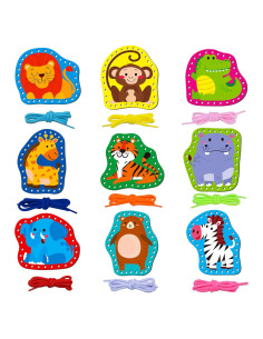 Kit de Enhebrado y Costura SpriteGru 9 Tarjetas Animales