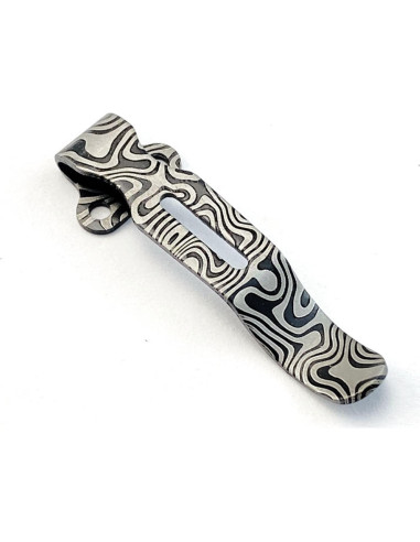 5 Clips de Cuchillo de Acero Inoxidable Genérico Patrón Damasco