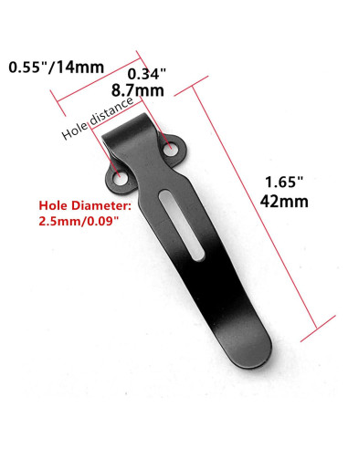 5 Clips de Cuchillo de Acero Inoxidable Genérico Patrón Damasco