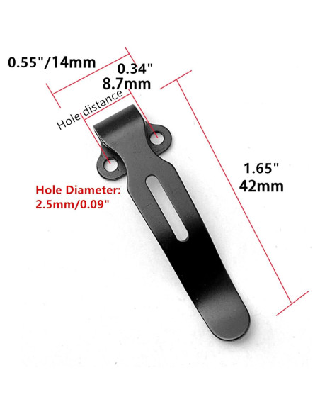 5 Clips de Cuchillo de Acero Inoxidable Genérico Patrón Damasco