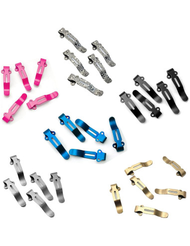 5 Clips de Cuchillo de Acero Inoxidable Genérico Patrón Damasco