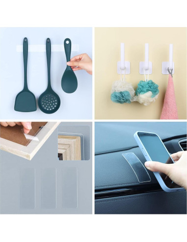 Cinta Adhesiva Doble Cara MILEQEE 10PCS 9.19x3.51cm Transparente