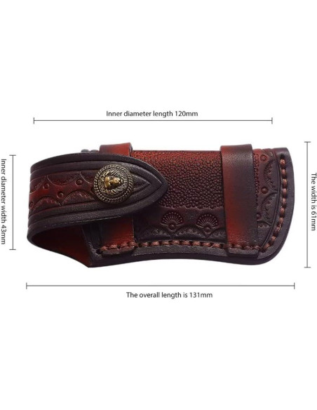 Funda de Cuero USonline911 para Cuchillo Plegable Marrón