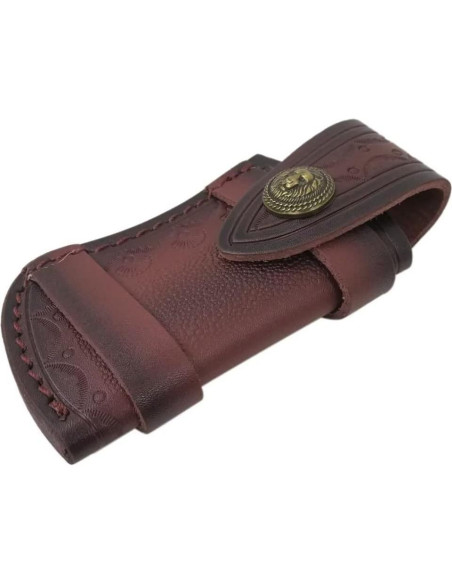 Funda de Cuero USonline911 para Cuchillo Plegable Marrón