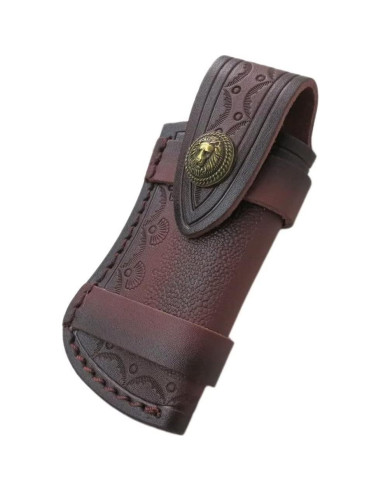Funda de Cuero USonline911 para Cuchillo Plegable Marrón
