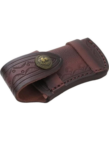 Funda de Cuero USonline911 para Cuchillo Plegable Marrón