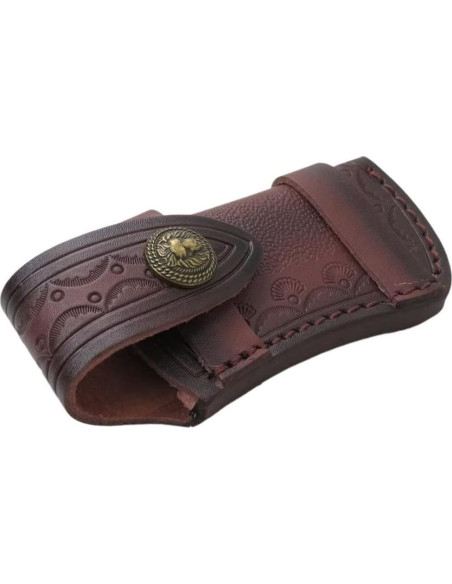 Funda de Cuero USonline911 para Cuchillo Plegable Marrón