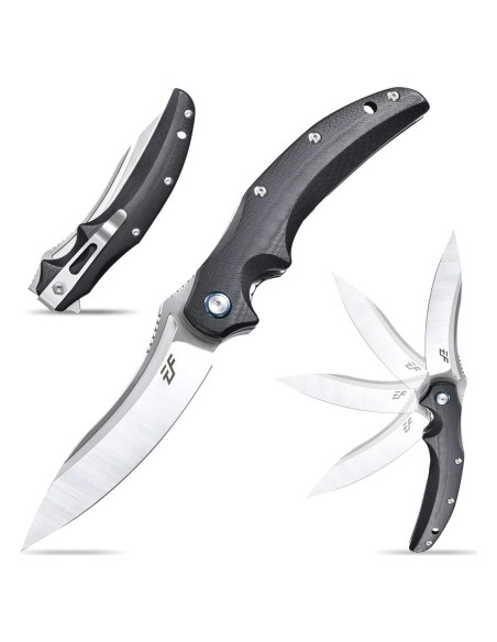 Cuchillo Plegable Eafengrow EF951, Hoja D2 10.4 cm, Mango G10