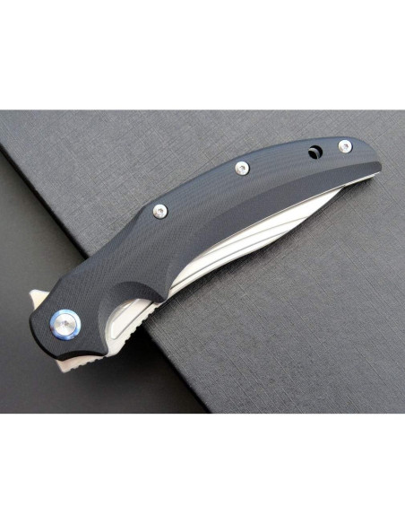 Cuchillo Plegable Eafengrow EF951, Hoja D2 10.4 cm, Mango G10