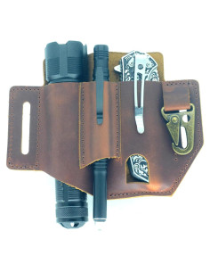 Organizador de Cinturón EDC de Cuero JJNUSA 4 Compartimentos