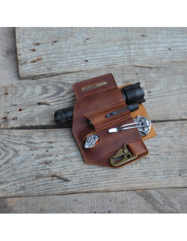 Organizador de Cinturón EDC de Cuero JJNUSA 4 Compartimentos