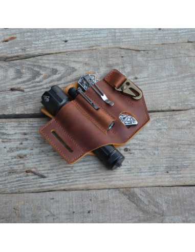 Organizador de Cinturón EDC de Cuero JJNUSA 4 Compartimentos